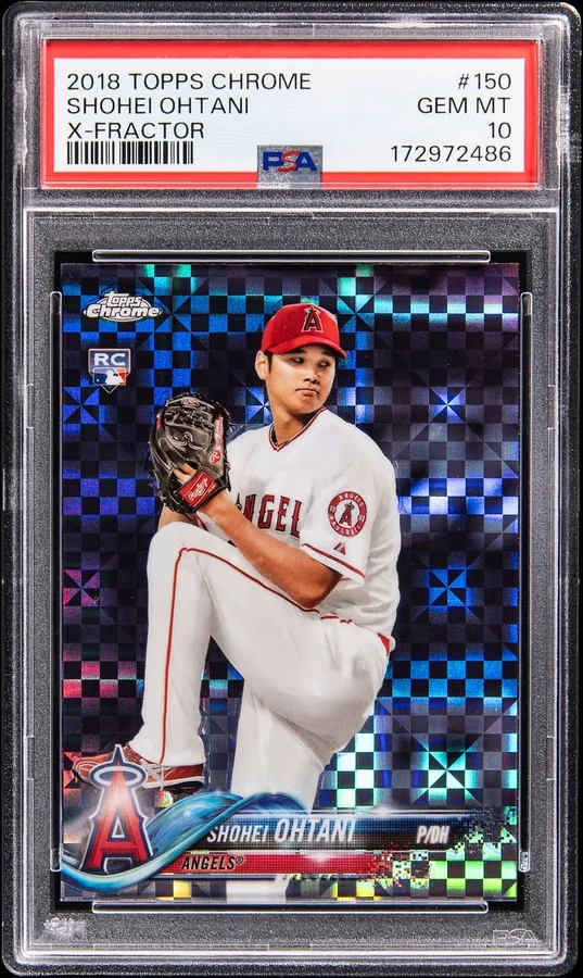 PSA 10 Gem Mint 2018 Topps Chrome Shohei Ohtani X-Fractor rookie card #150
